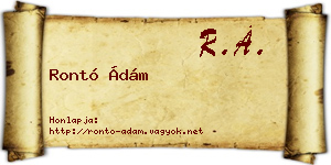 Rontó Ádám névjegykártya